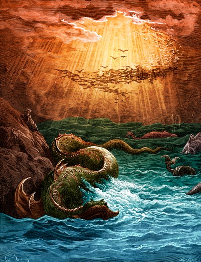 Paradise Lost: Creation of the Fish and Birds by Gustave Dore